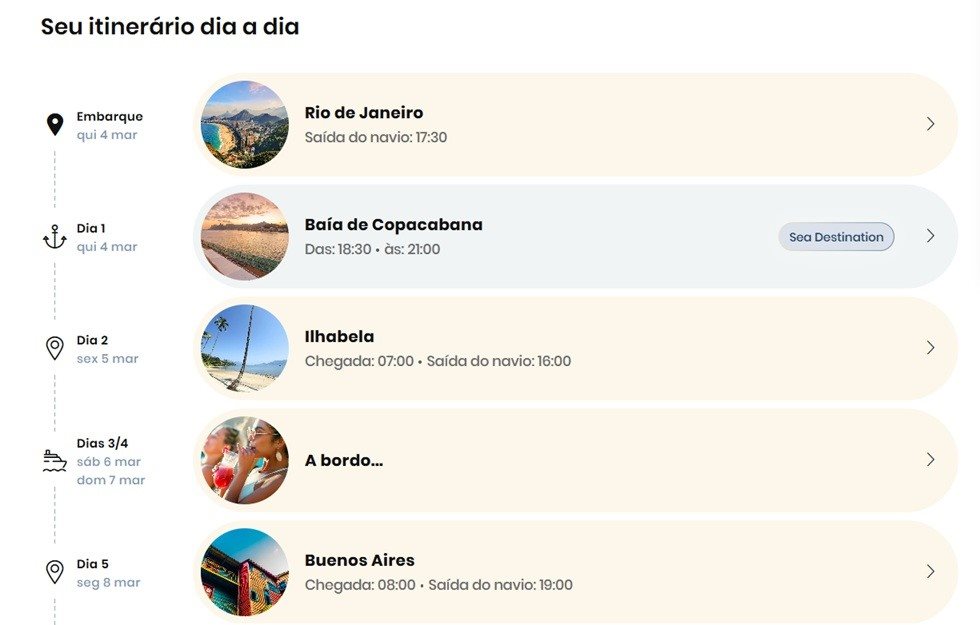 Copacabana (RJ) e Camboriú (SC) serão os destinos brasileiros contemplados com as novas experiências