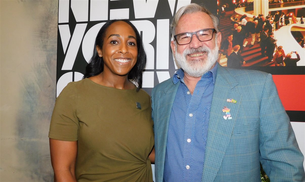 Tiffany Townsed, da New York City Tourism + Conventions, e Clovis Casemiro, da IGLTA