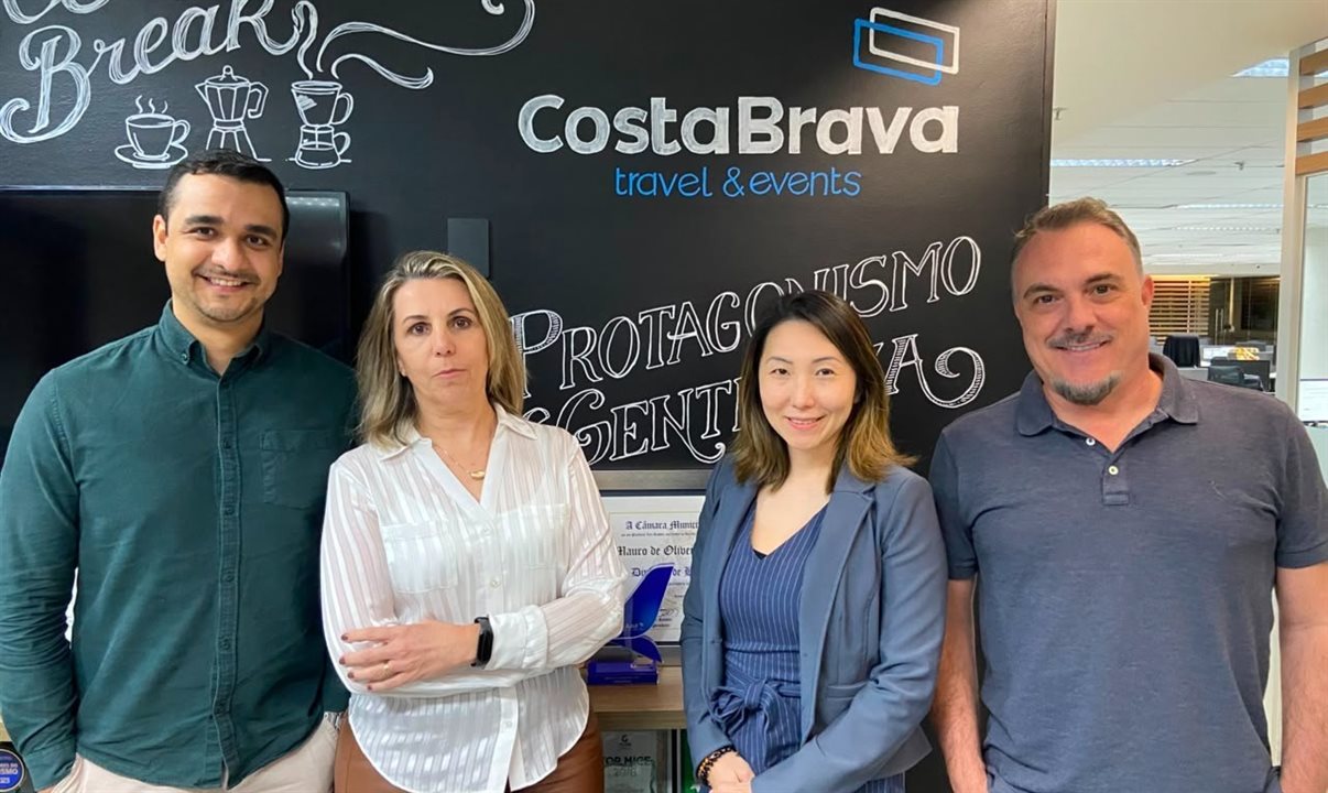 Muriel Teixeira, gerente de Marketing; Márcia Barbi, gerente de Customer Success; Susan Fugita, head de Operações de Business Travel; e Marcel Gibin, gerente de Novos Negócios