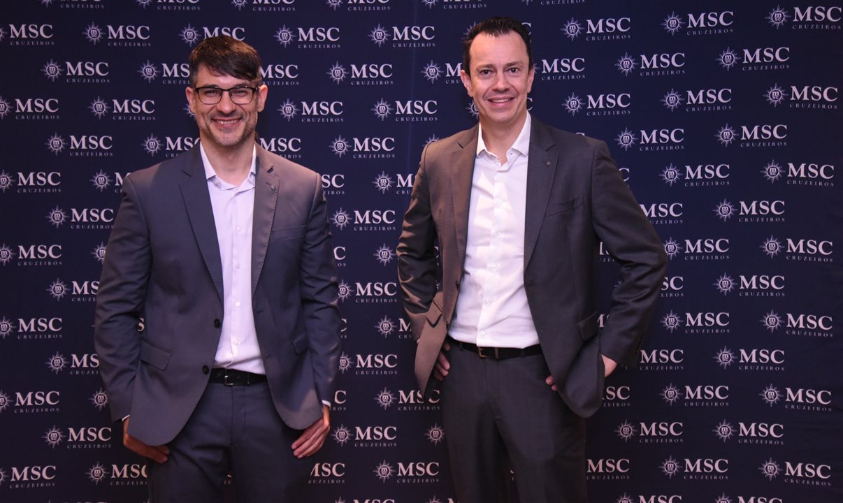 Ignacio Palacios, diretor de Vendas e Revenue da MSC Cruzeiros, e Eduardo Simões, diretor de Marketing da companhia