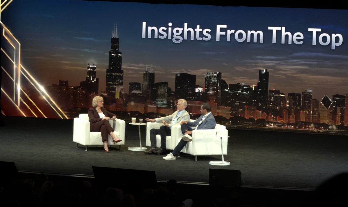 Suzanne Neufang, CEO da GBTA, moderou painel com o CEO da Southwest, Bob Jordan, e o CEO da Cvent, Reggie Aggarwal