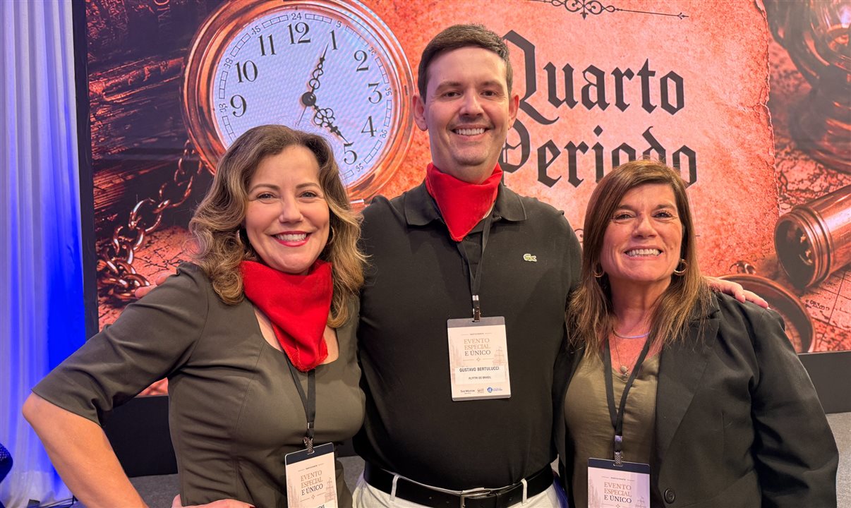 Erika Fuchs, da Reply, Gustavo Bertulucci, da Flyttr do Brasil, e Patricia Colucci, da Autônoma