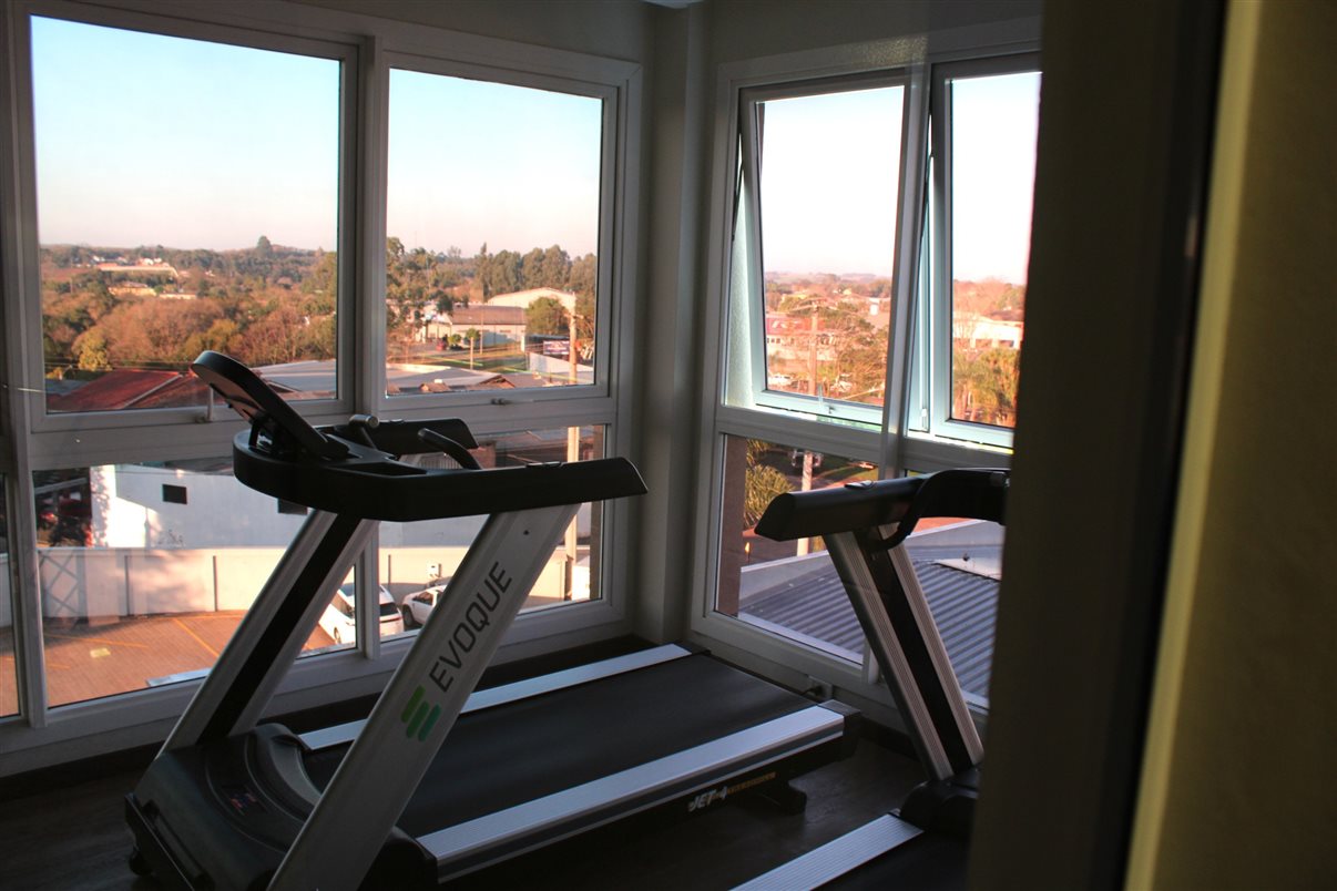 Vista da academia do hotel