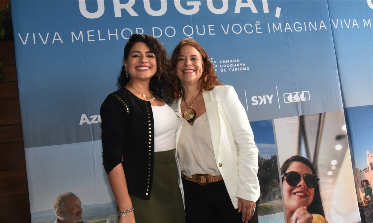Paula Alves, do Ministério do Turismo do Uruguai, e María Julia Fernández, da Cámara Uruguaya de Turismo<br/>