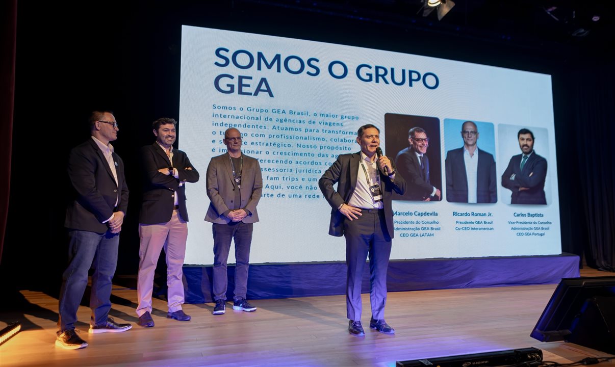 Marcelo Capdevila, CEO do GEA Latam; Carlos Baptista, presidente Administrativo Portugal; Ricardo Roman, CEO Brasil; e André Cunha, Country Manager Brasil