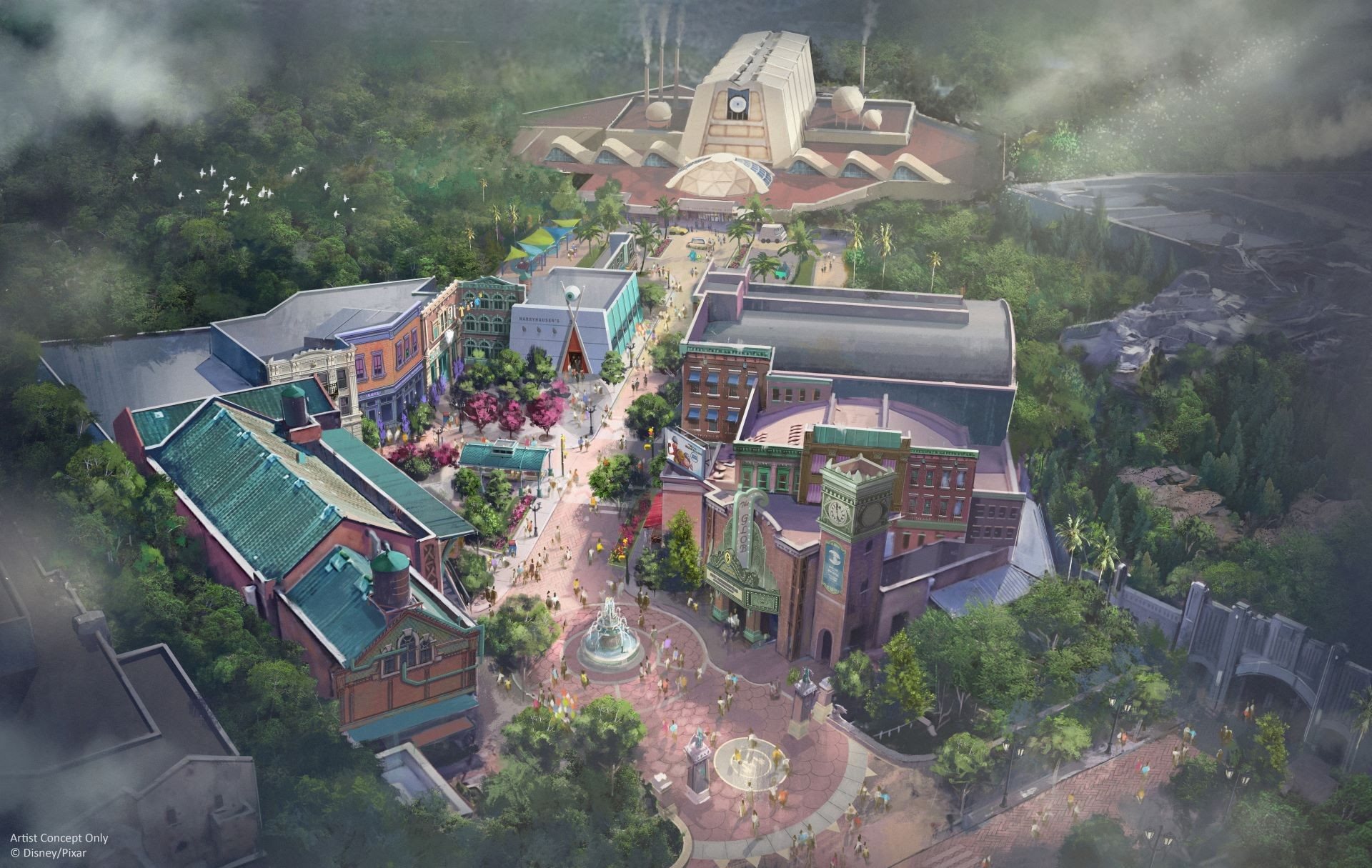 A Disney está construindo uma cidade completa, com fachadas, ruas e diferentes ambientes inspirados no cotidiano dos monstros