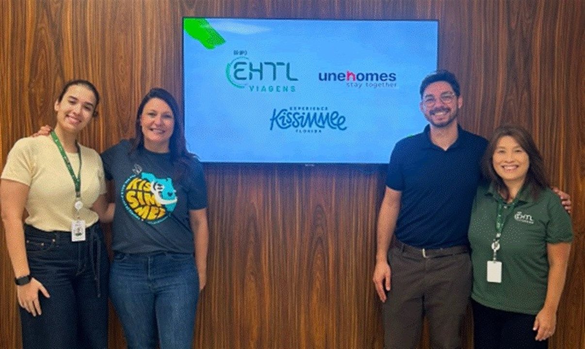Dinah Policarpo, do Experience Kissimmee, e de Daniel Cajá, da UneHomes, apresentaram os potenciais do destino