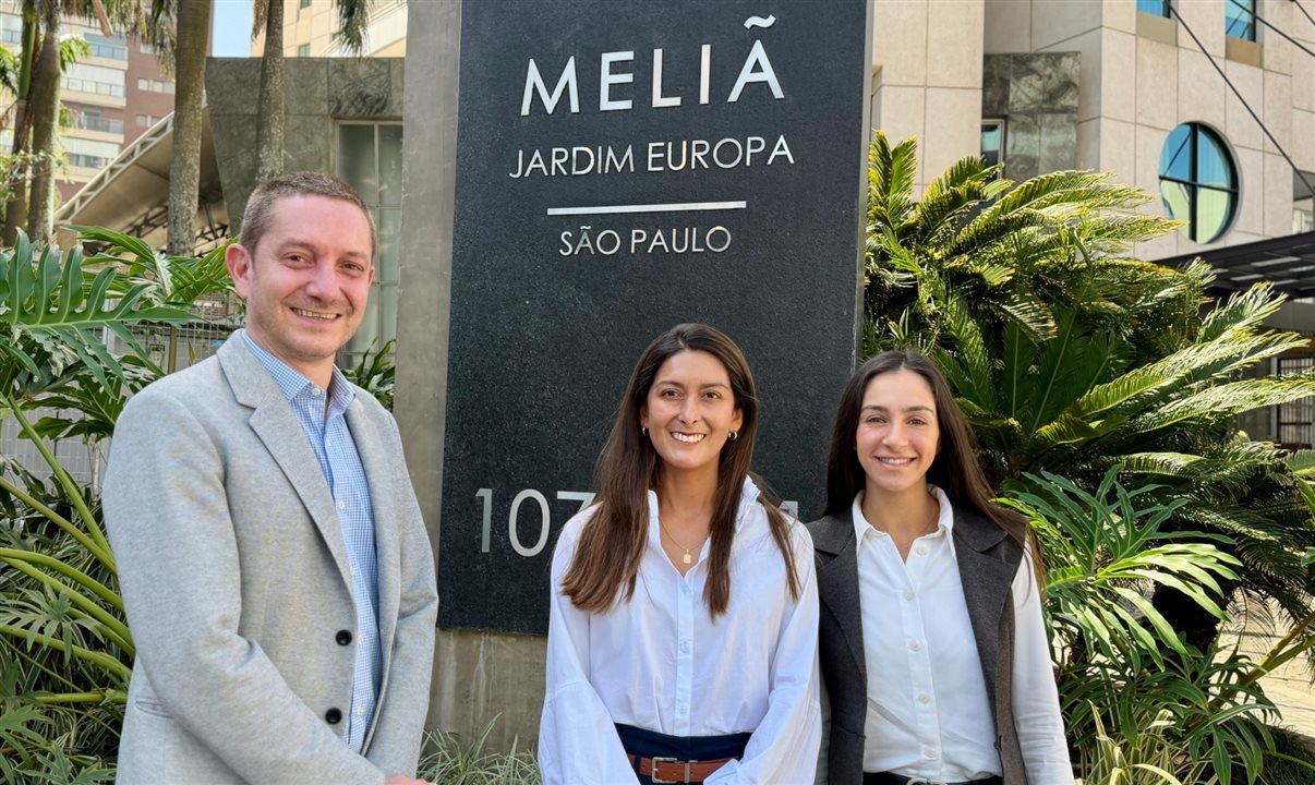 Renato Carvalho, Celia Maria Reys e Rafaela Vila, time de desenvolvimento da Meliá no Brasil
