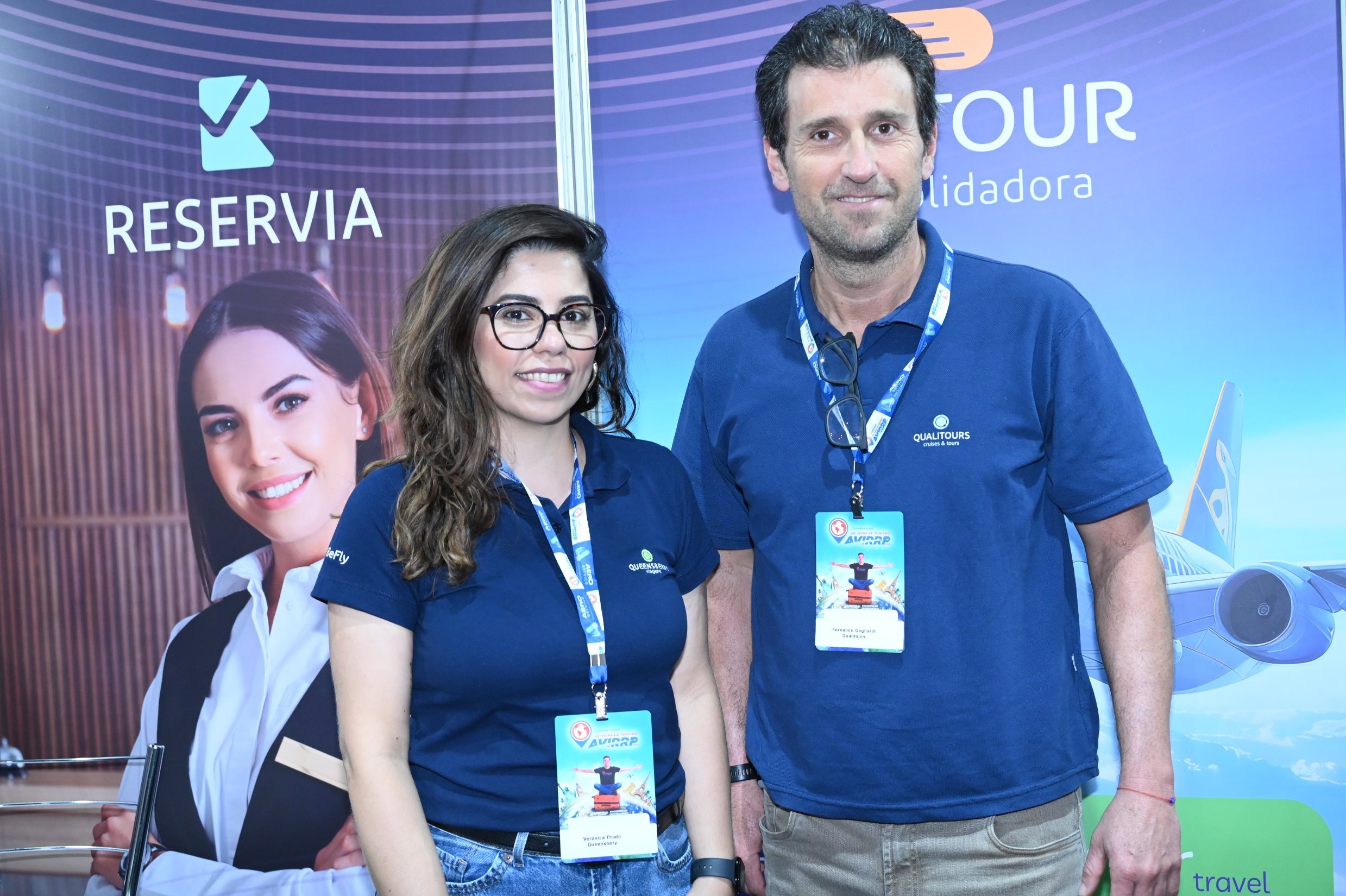 Verônica Prado, da Queensberry, e Fernando Gagliardi, da Qualitours