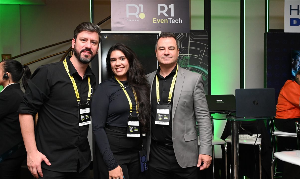 Decio Sampaio, Stefani Pereira e Raffaele Cecere, do Grupo R1