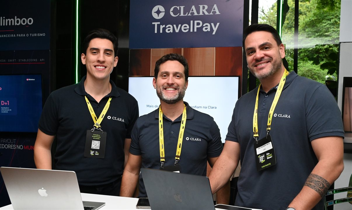 Felipe Pereira Lemos, Igor Rocha e Caio Mota, do Clara Cartões Corporativos