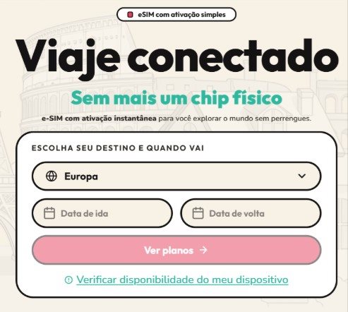Site do TripChip foi reformulado para facilitar a escolha do pacote mais adequado