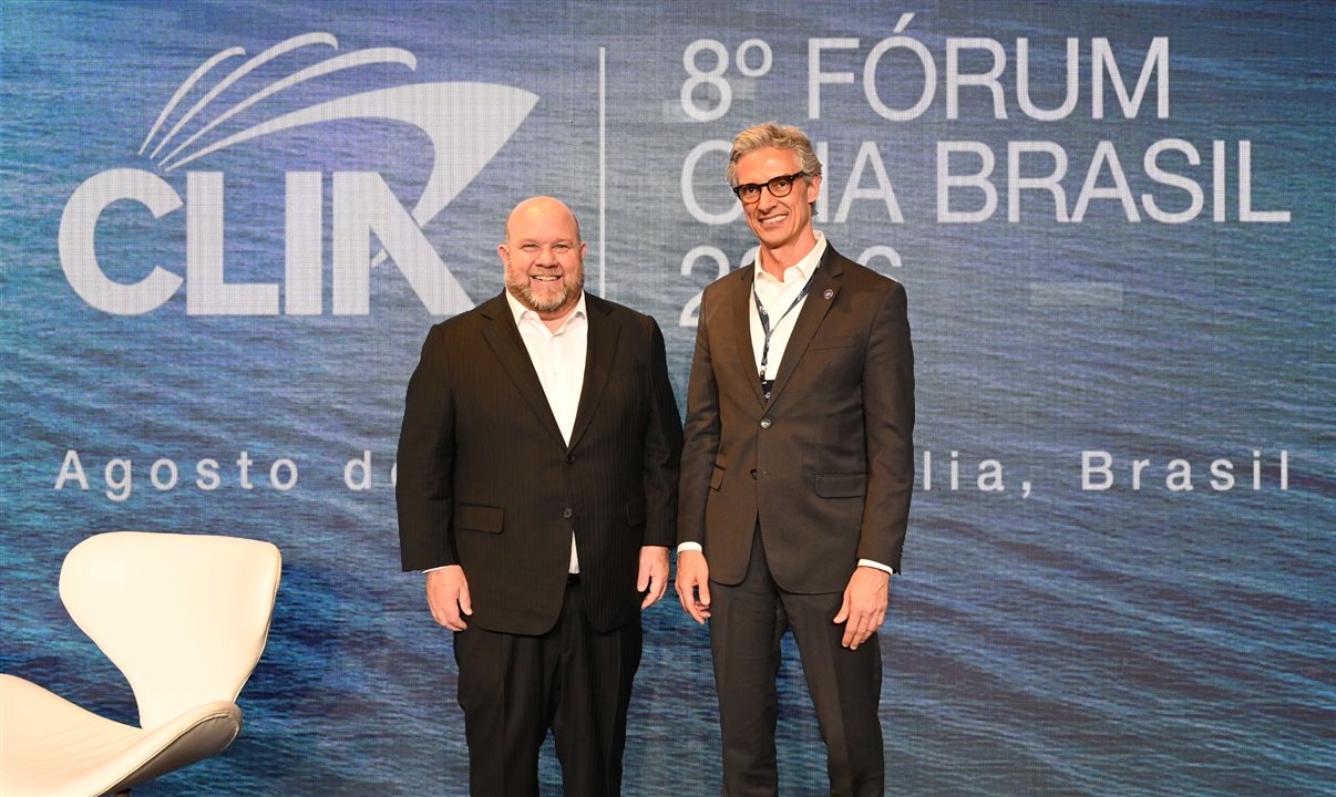Bud Darr, CEO da Clia Global, ao lado de Marco Ferraz, presidente da Clia Brasil