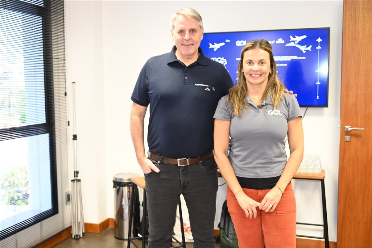 Eduardo Moraes, da Air France-KLM, e Carina Tosello, da Gol