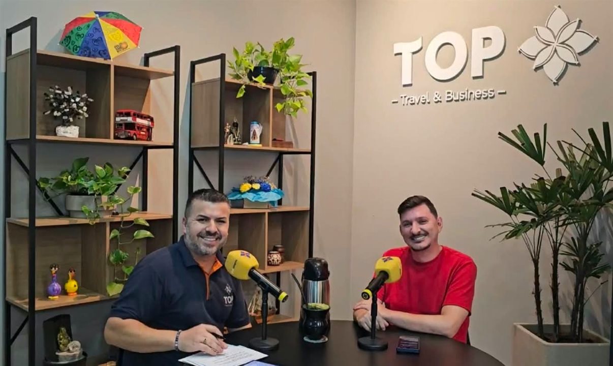 Fabiano Falcão Paré, sócio-proprietário, e Pérsio Simon, diretor administrativo e fundador da TOP Travel & Business
