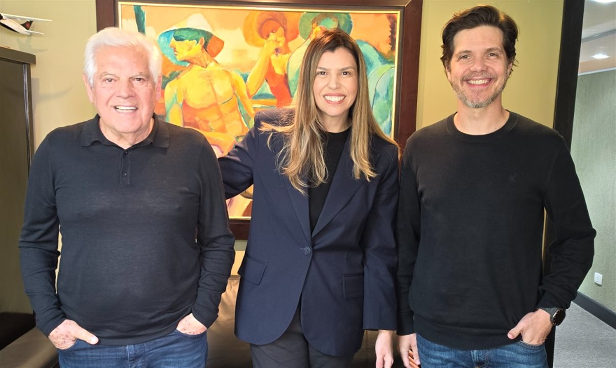 Eraldo Palmerini, Mariana Azevedo e Marco Aurelio Di Ruzze, do Grupo BRT