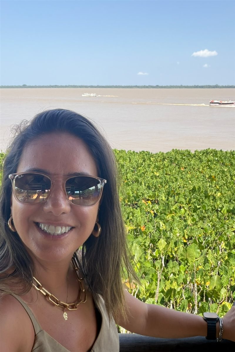 Vânia Marino em uma de suas viagens