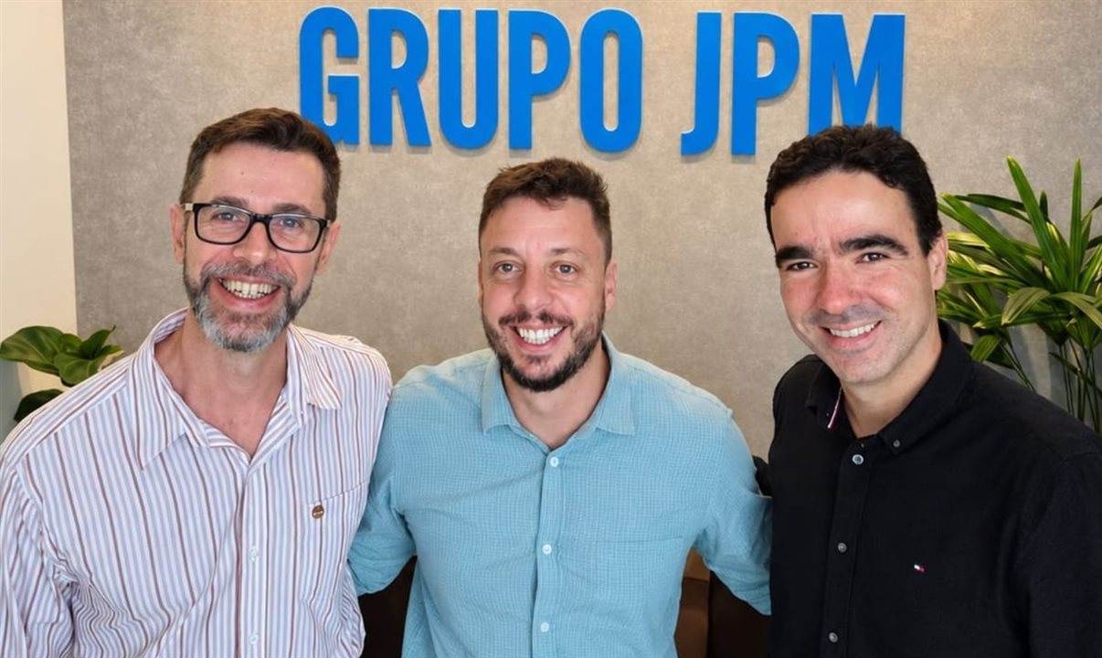 Pablo Vilaseca com Marcio Gelelete e João Paulo Fernandes, do Grupo JPM