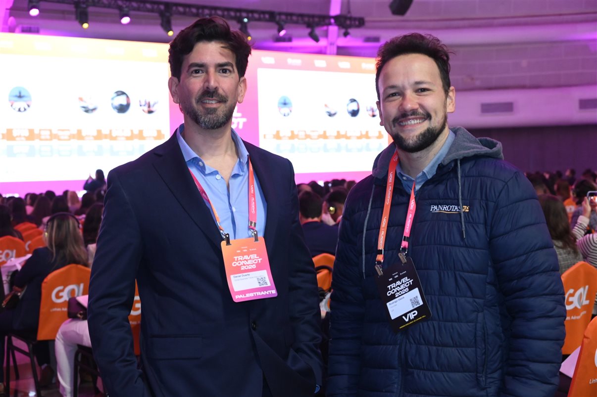 Daniel Duarte, da GBTA, e Rodrigo Vieira, da PANROTAS