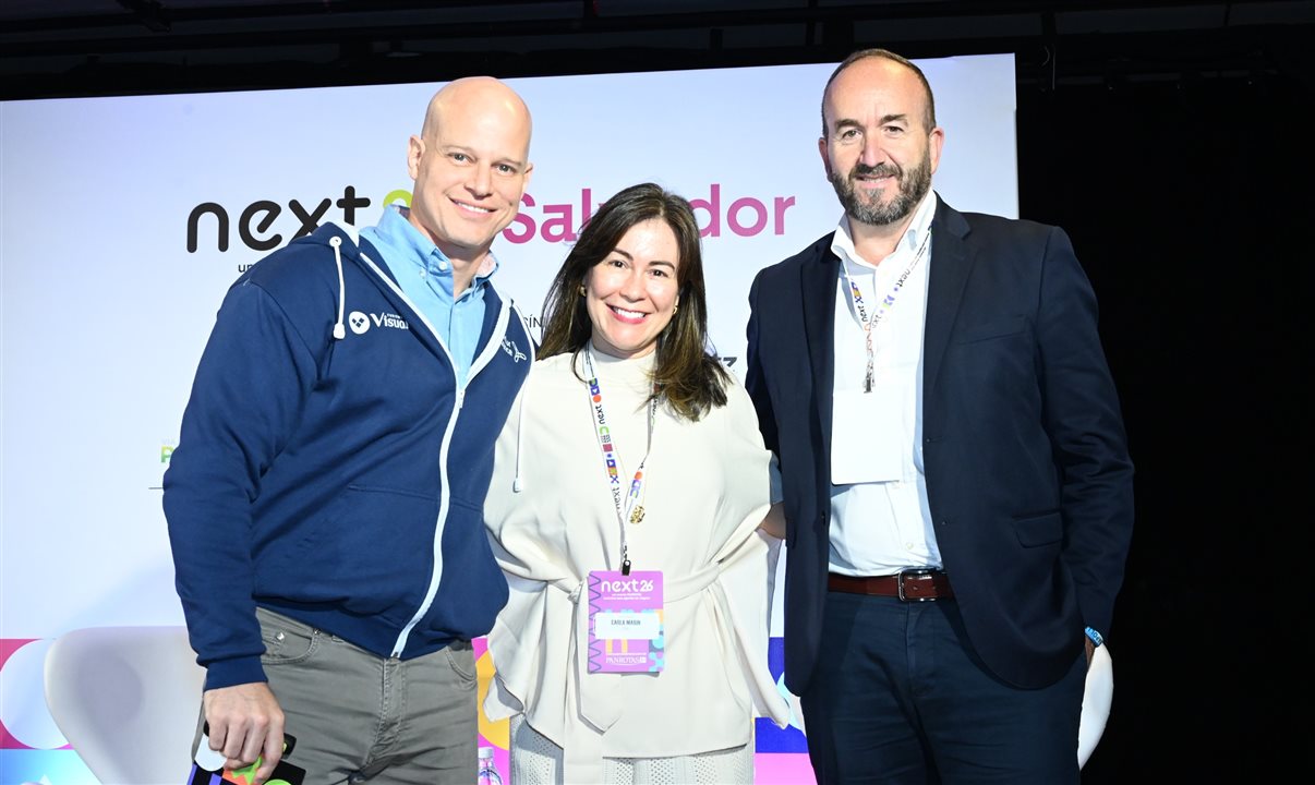 José Guilherme Alcorta, da PANROTAS, com Carla Marin e Andrea Taddei, da ITA Airways