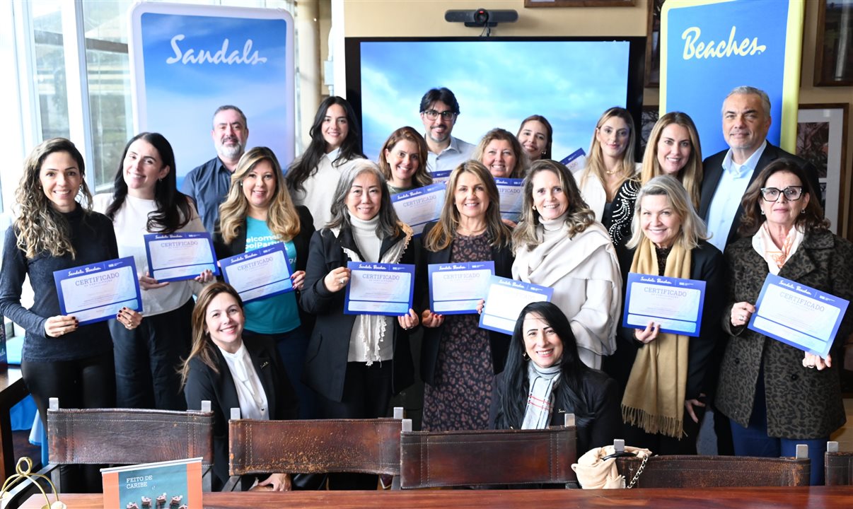 Agências selecionadas foram certificadas pela participação no treinamento da Sandals nesta quarta-feira (23)