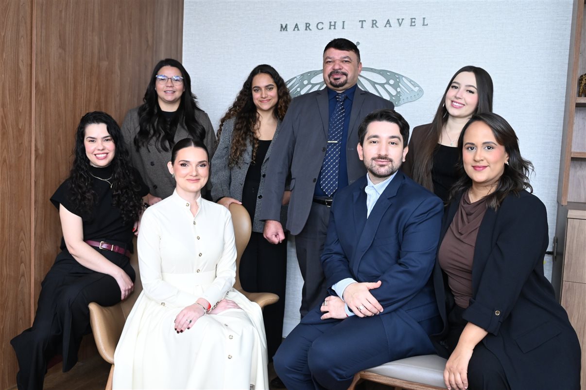 Tainan Pimenta, Camilla Oliveira, Natalia Marchi, Wanessa Soares, Sebas Máximo, Ricardo Gilber, Julia Paschoalato e Bianca Fantini, da Marchi Travel