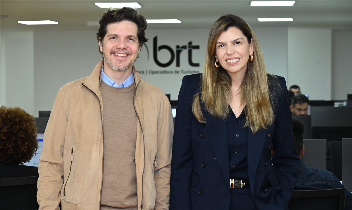 Marco Aurélio Di Ruzze, vice-presidente do Grupo BRT, e Mariana Azevedo, diretora da BRT Operadora