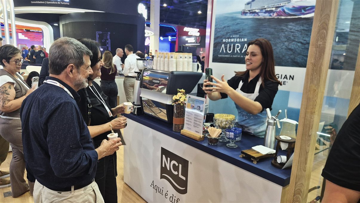Café gourmet oferecido pela NCL é sempre um sucesso nas feiras