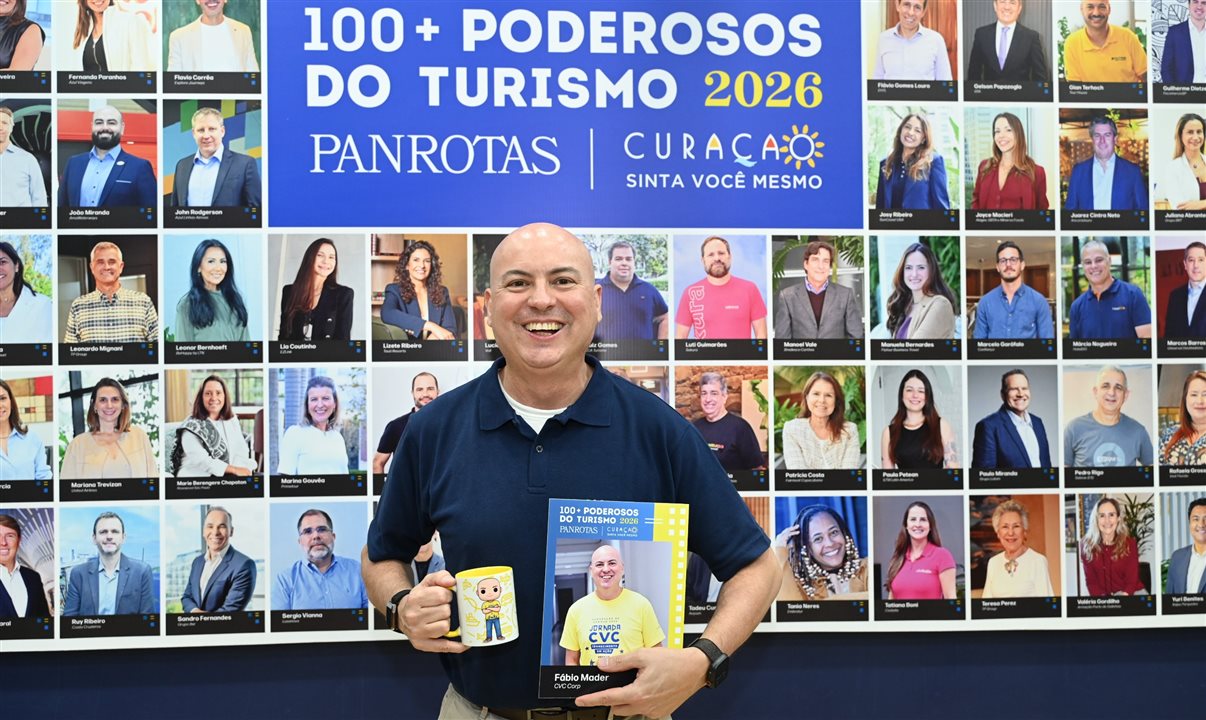 Fabio Mader, CEO da CVC Corp, também recebeu a placa dos 100+ Poderosos do Turismo 2026
