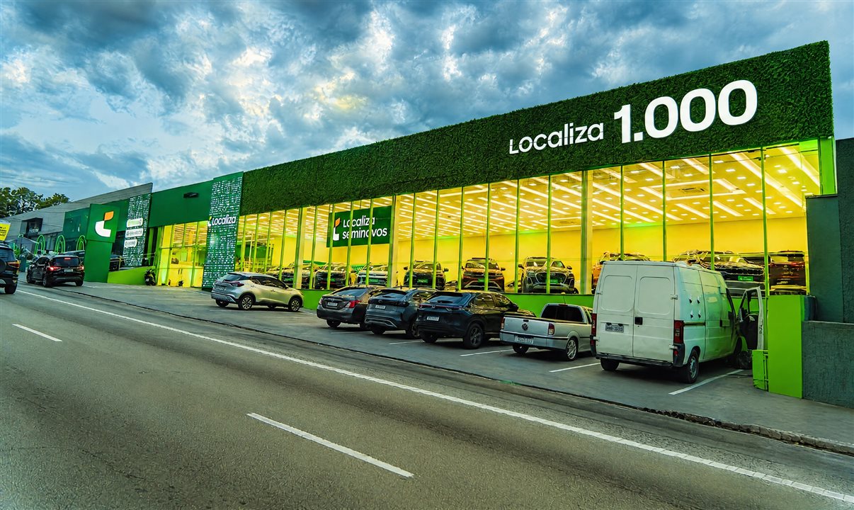Fachada da loja Localiza Seminovos, na Av. Interlagos, em São Paulo, marco do milésimo ponto de atendimento