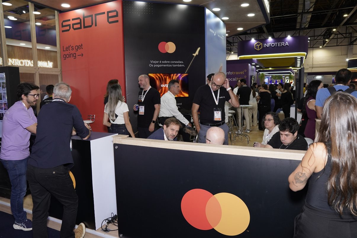Toda a movimentação no lounge Mastercard na Abav Expo 2026