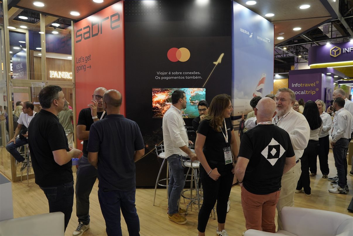 Espaço da Mastercard em colaboração com o estande PANROTAS na Abav Expo 2026