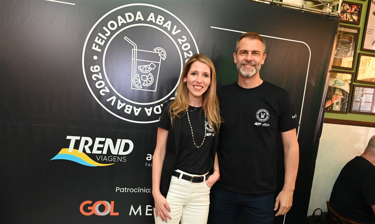 Noah Britto, da Trend, e Marvio Mansur, da Rextur Advance, na tradicional feijoada