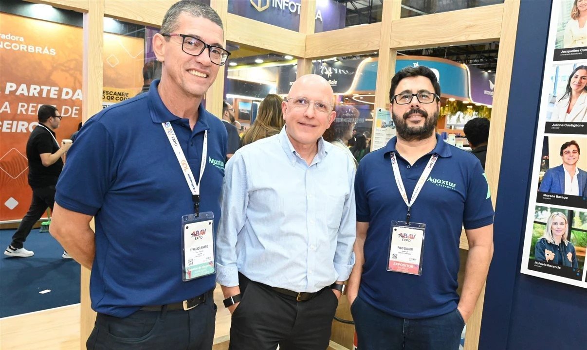 Fernando Manfio, Aldo Leone e Fabio Guilhem, da Agaxtur