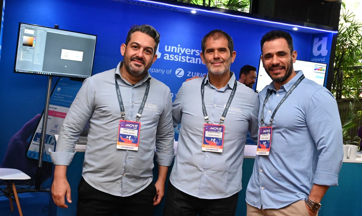 Daniel Valtriani, Ricardo Rodrigues e Stefano Curti, da Universal Assistance