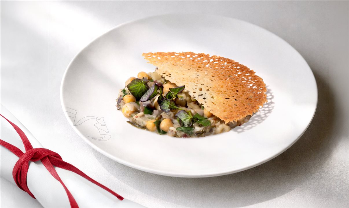 Prato desenvolvido pelo chef Arnaud Lallement para a cabine La Prmière