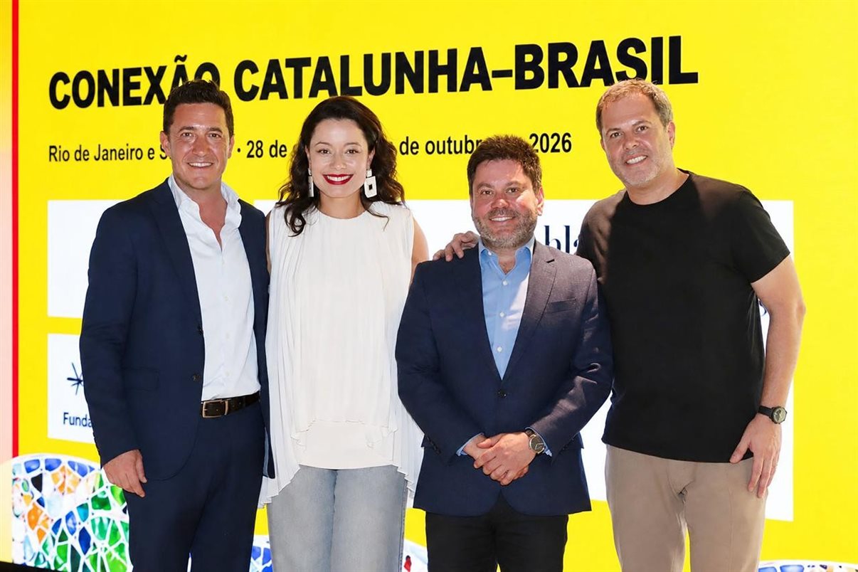 Jordi Solé, do Turismo da Catalunha, Daniela Filomeno, da CNN, Roberto Rosaliano do Instituto Topex, e o chef catalão Oscar Bosch
