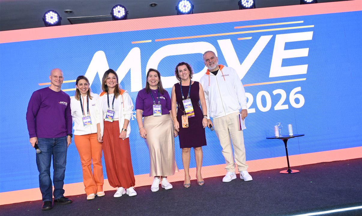 Conselho do MOVE: José Guilherme Alcorta, da PANROTAS, Ana Prado, da Syngenta, Sheila Rodrigues, da KPMG, Jamile Martins, da Uber para Empresas, Patricia Thomas, da Omnibees, e Artur Luiz Andrade, da PANROTAS