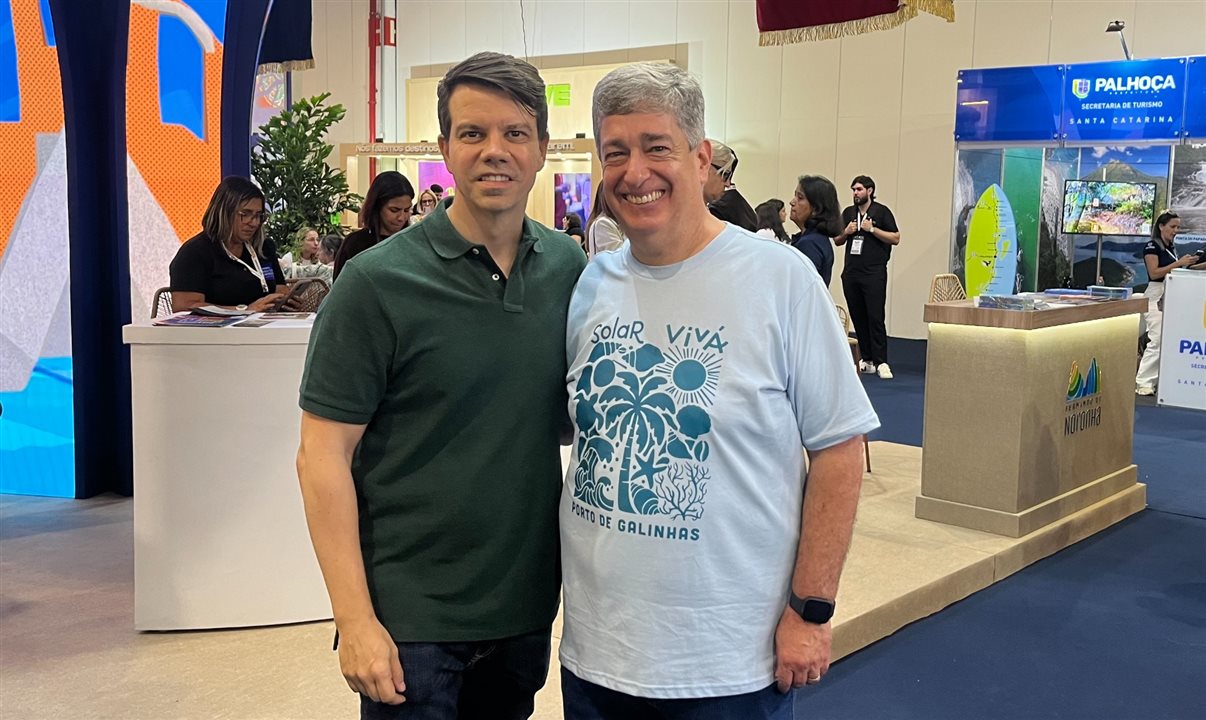 Eduardo Tiburtius, agora presidente do Porto de Galinhas CVB, e Otaviano Maroja, que assume a presidência da AHPG