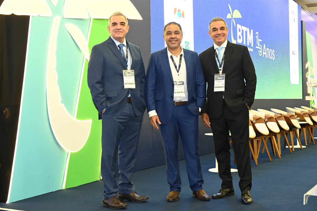 Bruno Mesquita, Claudio Junior e Breno Mesquita, diretores da BBC Eventos