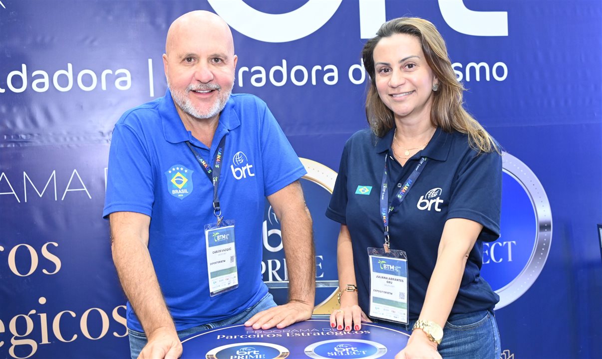 Carlos Vazquez e Juliana Abrantes, do Grupo BRT