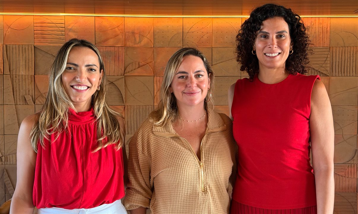 Eliz Mota, gerente de Marketing, Clarisse Linhares, diretora de Marketing, e Clarissa Jereissati, gerente de Relações Públicas do Beach Park