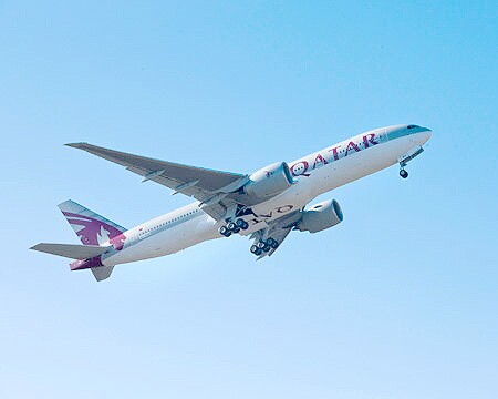 O Boeing 777-200 que vai fazer o serviço Doha-São Paulo (GRU) (foto Boeing)