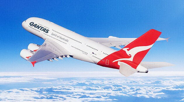 Um Airbus A380 da aérea australiana (divulgação Qantas)