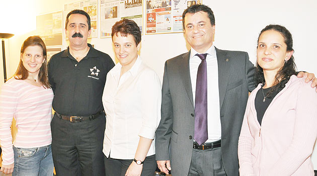 Atagün em visita à sede da PANROTAS hoje à tarde, com Marianna Alcorta (PANROTAS), José Eduardo Assolini e Karin Lima (Turkish) e Taís Ballestero (PANROTAS)