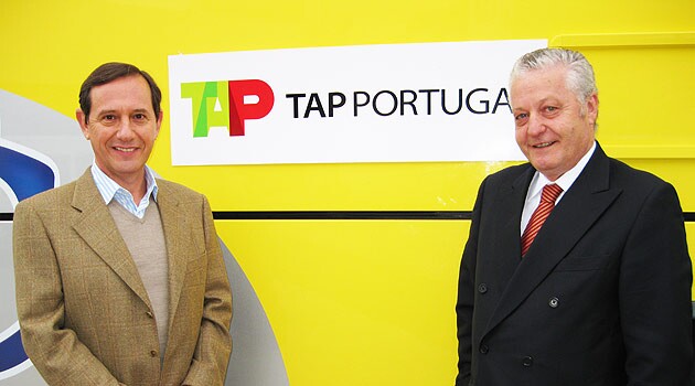 Na home, o vice-presidente da Tap, Luiz da Gama Mór, acima com o diretor da aérea na América do Sul, Mário Carvalho