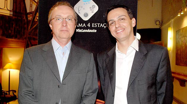 O presidente da Vialandauto, Nuno Gama, e Alexandre Pinto, que deixou a empresa após 14 anos, em um dos eventos promovidos junto ao mercado