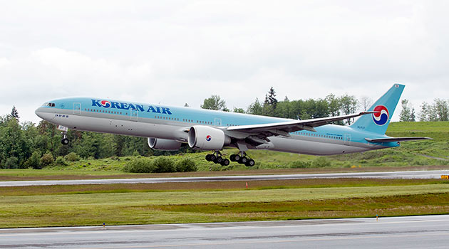 Um dos 777-300 da frota da Korean Air (foto divulgação Boeing)