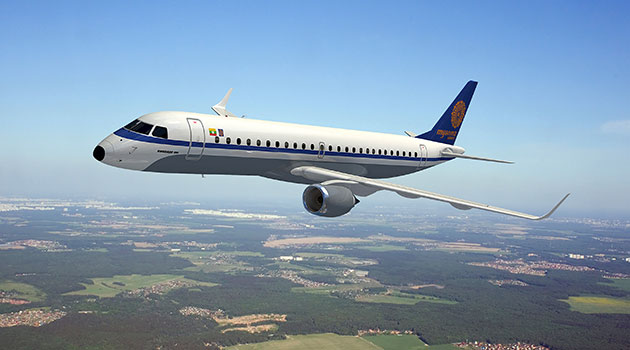 Imagem do futuro avião da Myanma Airways (divulgação Embraer)