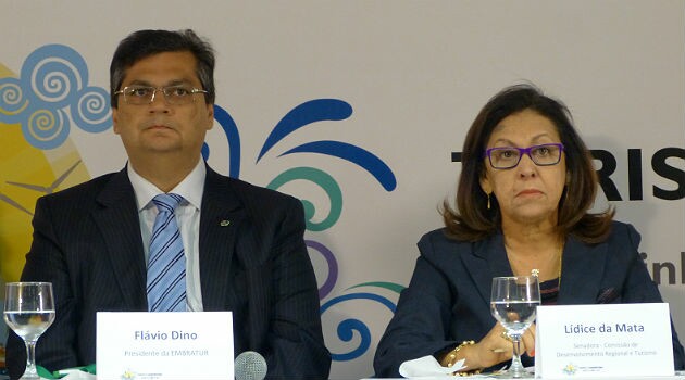 Na home e acima, Flavio Dino, presidente da Embratur, e a senadora Lídice da Mata, da Comissão de Desenvolvimento Regional e Turismo do Senado